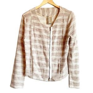 Anthropologie Dolan Left Coast Kinny Striped Moto Lightweight Jacket Size Medium